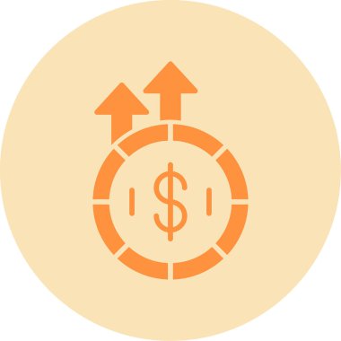 Enflasyon konsepti, dolar işareti, vektör çizimi