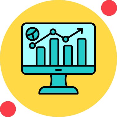 iş veri analiz simgesi vektör illüstrasyonu