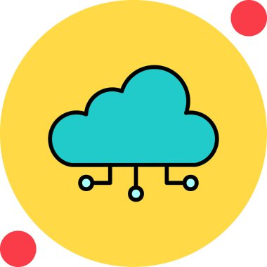 bulut hesaplama web simgesi vektör illüstrasyonu 