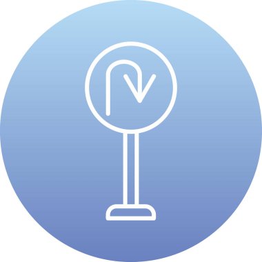 U Dönüş simgesi vektör illüstrasyonu         