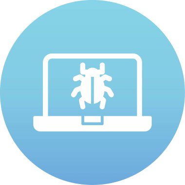 bilgisayar zararlı yazılım simgesi, vektör illüstrasyonu basit tasarım