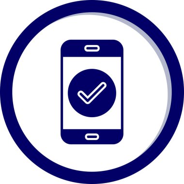 Tik işaretli telefon, vektör illüstrasyonu basit tasarım