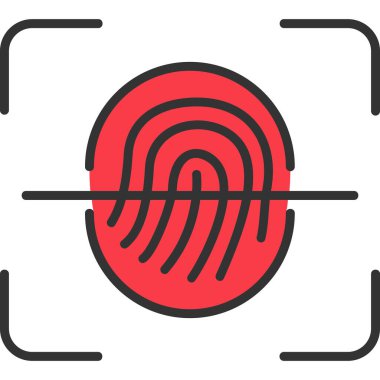 Parmak Tarayıcı Web simgesi, vektör illüstrasyonu