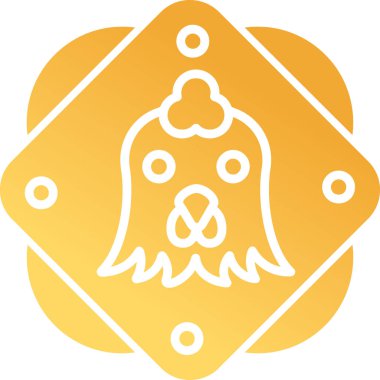 Horoz. Web simgesi basit illüstrasyon              