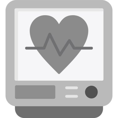 Ekranda kalp atış hızı simgesi olan akıllı aygıt, vektör, beyaz arkaplanda izole. Görüntü.