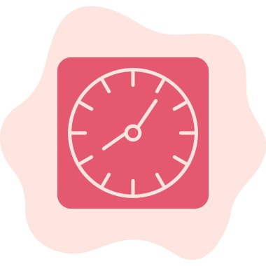 Duvar saati. Web simgesi basit illüstrasyon