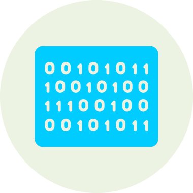 İkili Kod simgesi, vektör illüstrasyonu 