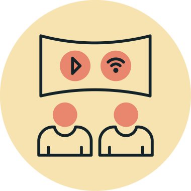 canlı yayın simgesi, vektör illüstrasyonu basit tasarım