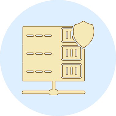 Sunucu Koruma Ağı simgesi basit illüstrasyon              