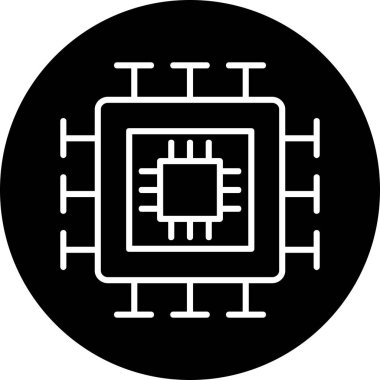 İşlemci. Web simgesi basit tasarım 