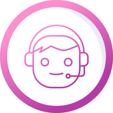 Çağrı Merkezi, operatör simgesi vektör çizimi