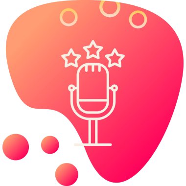 Yıldız simgesi, vektör illüstrasyonlu Retro mikrofon 