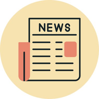 Haber Kağıdı Web simgesi, vektör illüstrasyonu