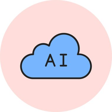 ai bulut simgesi basit illüstrasyon 