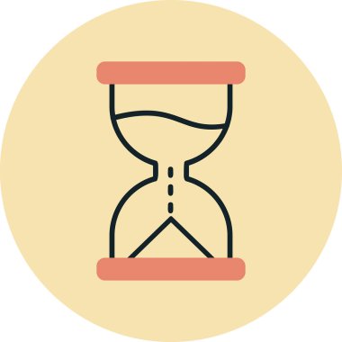 Kum saati simgesi, vektör illüstrasyonu 