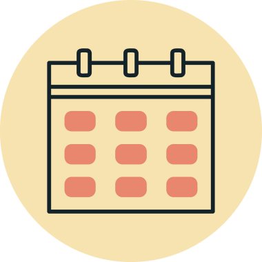 Takvim simgesi, vektör illüstrasyonu basit tasarım