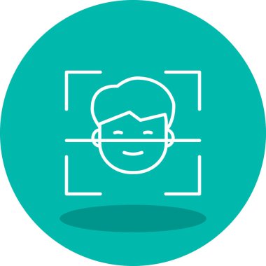 Yüz Tanıma simgesi, vektör illüstrasyonu basit tasarım