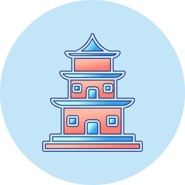 Tapınak binası Web simgesi basit illüstrasyon