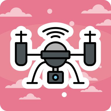 Drone simgesi vektör illüstrasyon tasarımı