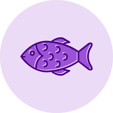 Balık. Web simgesi vektör illüstrasyonu 