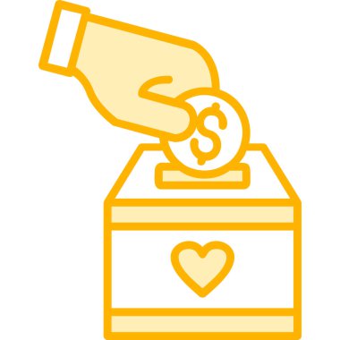 Bağış web simgesi, vektör çizim 