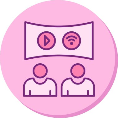 canlı yayın simgesi, vektör illüstrasyonu basit tasarım