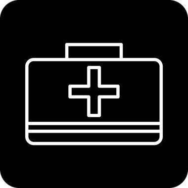 İlk Yardım Kiti tıbbi ikon vektör çizimi