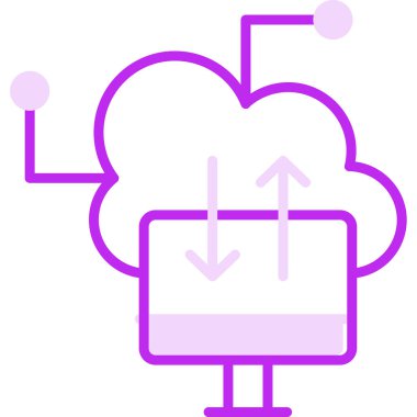 bulut hesaplama web simgesi vektör illüstrasyonu 