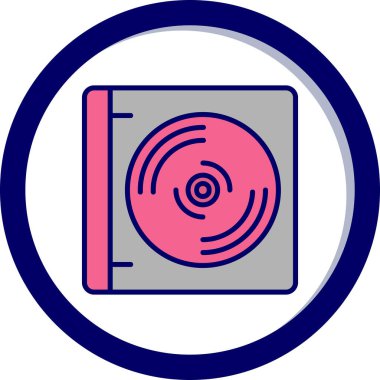 CD mi? Web simgesi basit illüstrasyon                