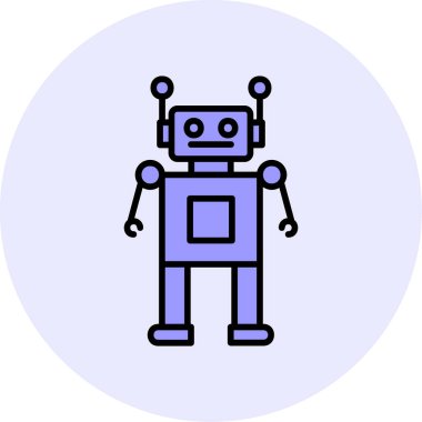 robot. Web simgesi basit illüstrasyon 