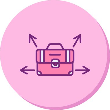 Evrak çantalı kariyer seçimi konsepti simgesi, vektör illüstrasyonu basit tasarım