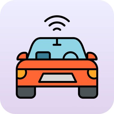 Özerk Otomobil Web simgesi, vektör illüstrasyonu 