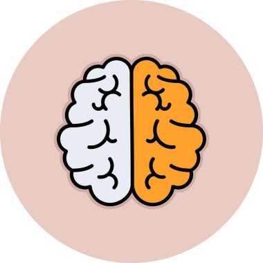 Beyin. Web simgesi basit illüstrasyon 