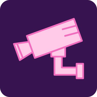 Bir CCTV kamerasının vektör simgesi, illüstrasyon  