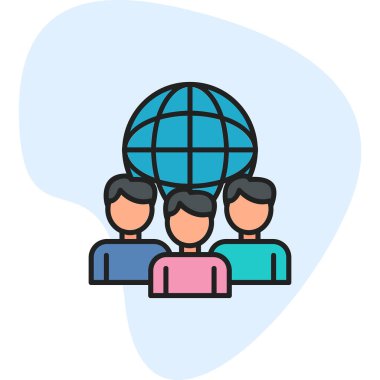 Uluslararası ilişkiler simgesi, vektör illüstrasyonu basit tasarım