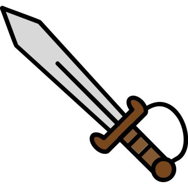 kılıç simgesi, vektör illüstrasyonu basit tasarım