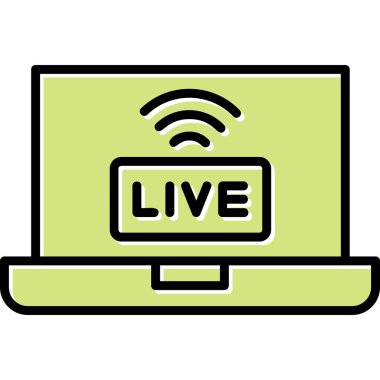canlı yayın simgesi, vektör illüstrasyonu basit tasarım