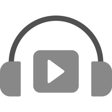 Podacast Dinleme eşleşmeli ikon vektör çizimi