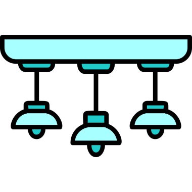 Asılı Lambalar simgesinin vektör illüstrasyonu           
