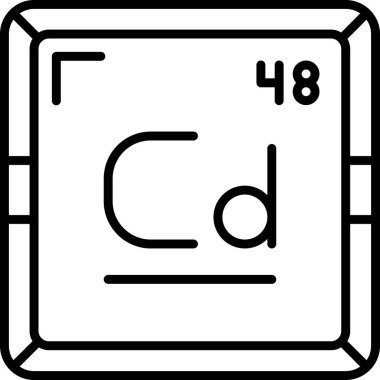 Periyodik tablo simgesinin kimyasal elementi kadmiyum