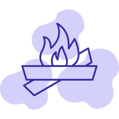 şenlik ateşi simgesi, ağ basit illüstrasyon