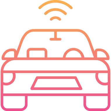 Özerk Otomobil Web simgesi, vektör illüstrasyonu 