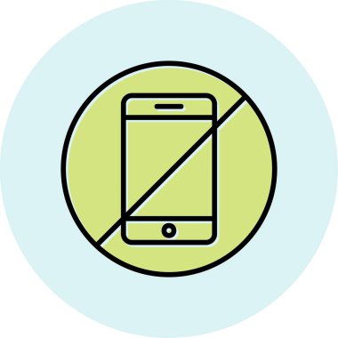 Telefona izin yok, vektör illüstrasyonu basit tasarım