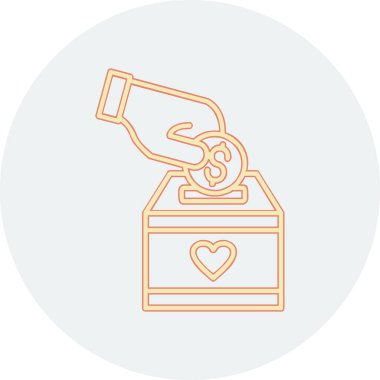 Bağış web simgesi, vektör çizim 