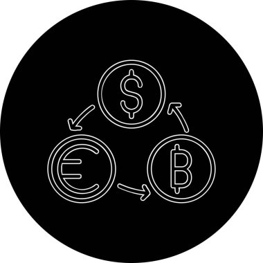 para birimi değişim simgesi ana hat biçiminde 