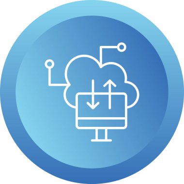 bulut hesaplama web simgesi vektör illüstrasyonu 