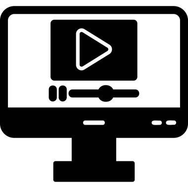 video. Web simgesi basit illüstrasyon 