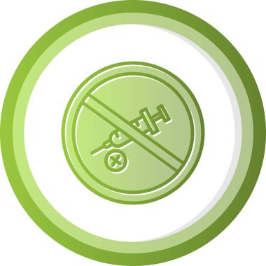 Uyuşturucu ikonu yok. Web simgesi vektör illüstrasyonu