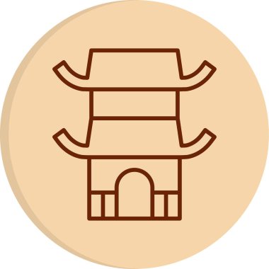 Dojo binası simgesi, vektör illüstrasyonu basit tasarım