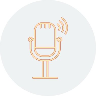 Canlı Podcast ikon vektör çizimi